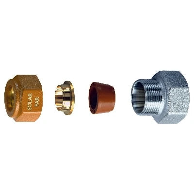 Nipple femmina completo di kit di tenuta per impianti solari 3/4 diam. 16