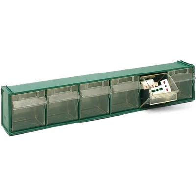 Cassettiera sovrapponibile in pp fox 102 - mm 600x94x h.112 verde lxpxh mm 600x94xh.112