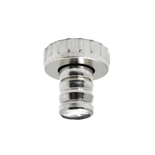 Chrome-plated hose-tail fitting 1 x 3/4