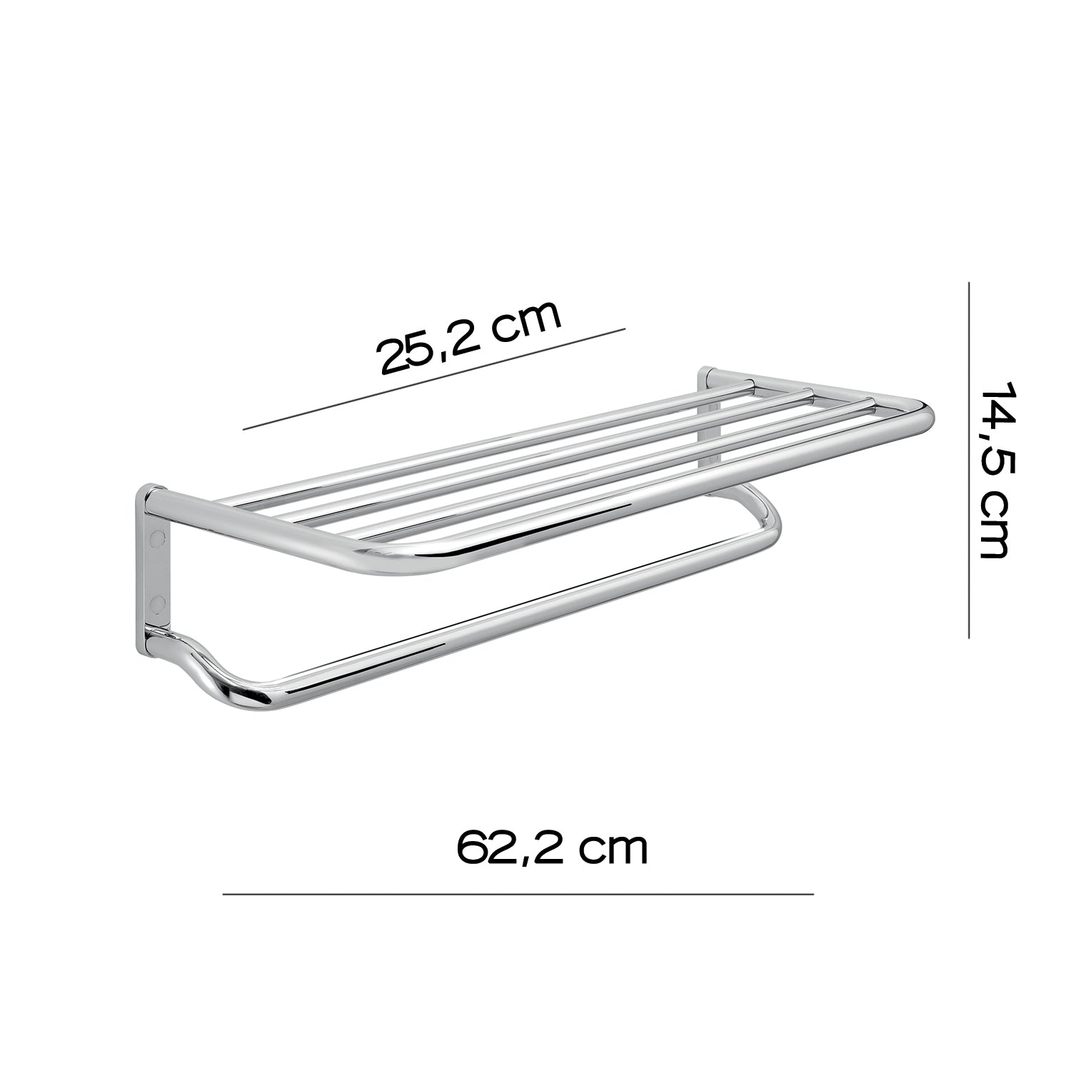 Mensola portasalviette doppia in ottone e Cromall Gedy serie Canarie - Cromato by CeramicStore | Lo specialista del tuo bagno