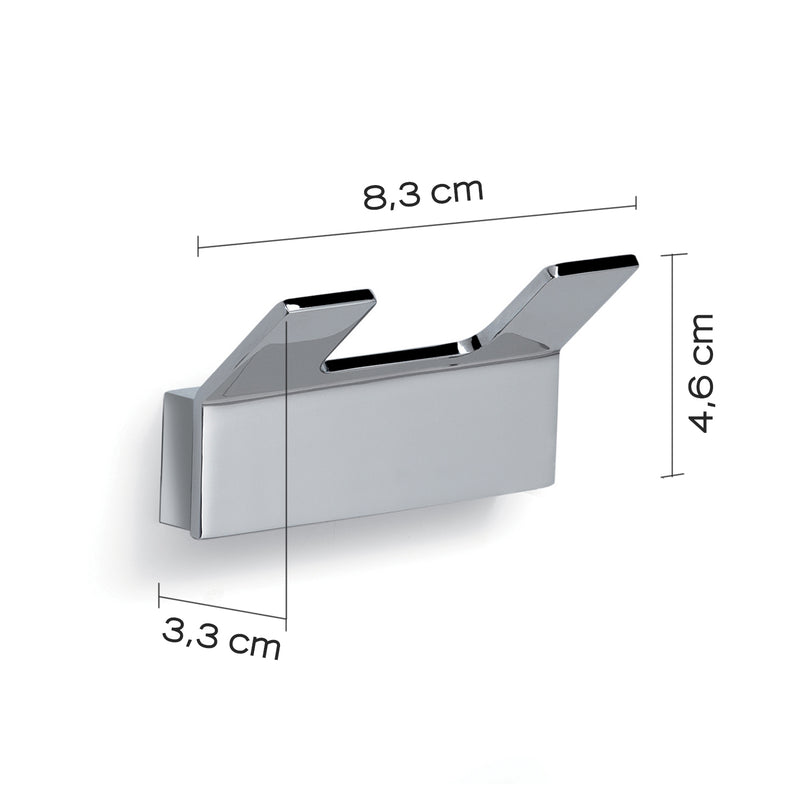 Appendiabiti doppio in ottone modello Gulliver di Gedy - Cromato by CeramicStore | Lo specialista del tuo bagno