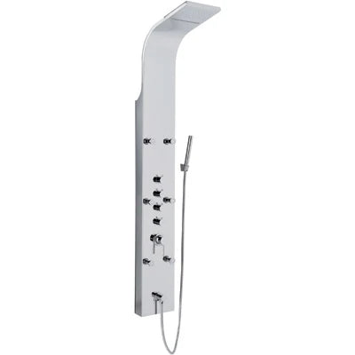 Pannello doccia multifunzione mod. niagara inox lucido acciaio inox lucidato
