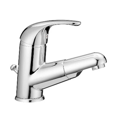 Monocomando lavabo con doccetta estraibile cromo