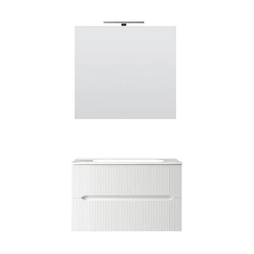 Mobile bagno sospeso linea stick cannettato da 70 cm noce gold