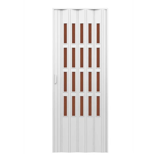 Porta d arredo per interno a soffietto con vetro niagara bronzo cm 100 x 214