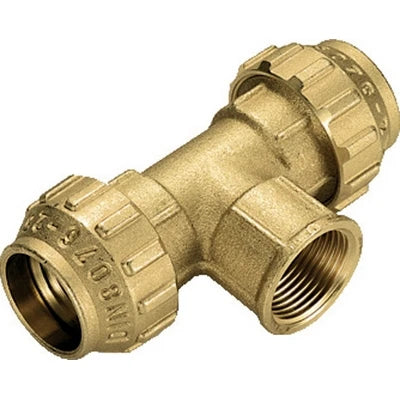 Raccordo a tee femmina in ottone tiemme 3/4 x 25