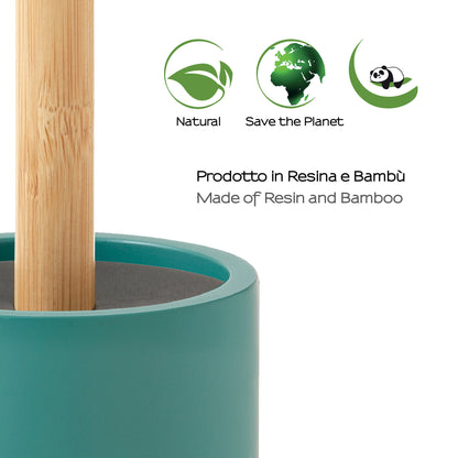 Scopino da appoggio con ciuffo in setole Gedy modello Thea - Verde/Naturale by CeramicStore | Lo specialista del tuo bagno