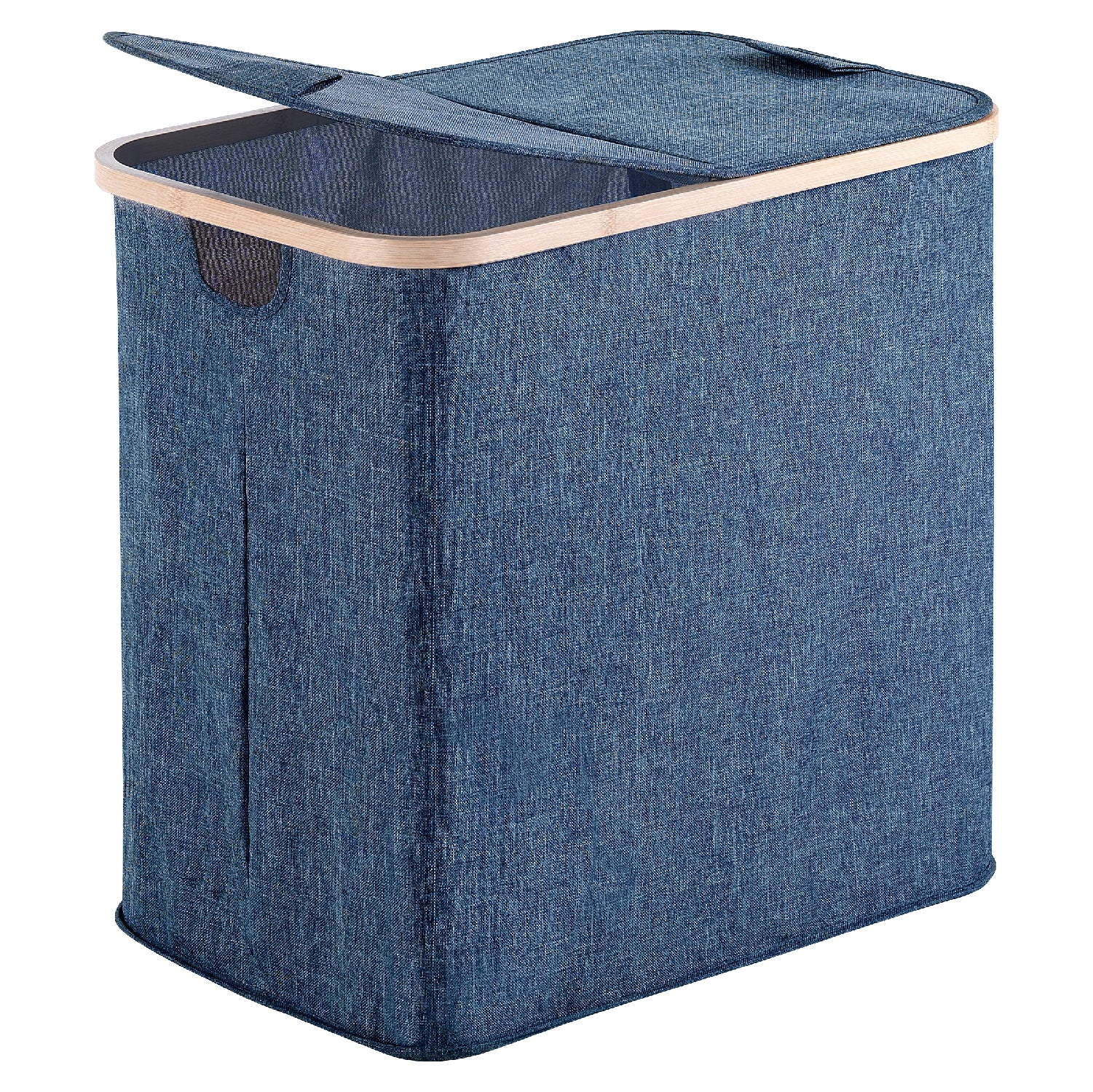 Portabiancheria modello Yoshi 87 litri di colore blu in bambu' e poliestere by CeramicStore | Lo specialista del tuo bagno