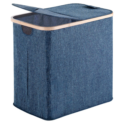 Portabiancheria modello Yoshi 87 litri di colore blu in bambu' e poliestere by CeramicStore | Lo specialista del tuo bagno
