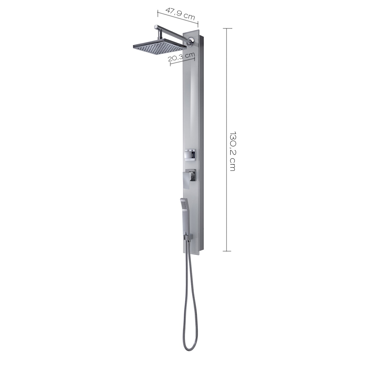 Pannello doccia completo in vetro temperato modello Style 00 di Gedy - Argento by CeramicStore | Lo specialista del tuo bagno