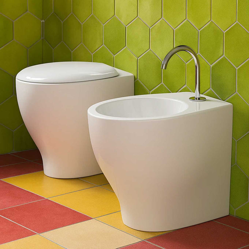 Sanitari Filo Muro Moderni Ceramica Domus Falerii Mascalzone sedile Chiusura tradizionale