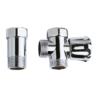Rubinetto per lavatrice con coppia retrogruppo dado girevole 3/4 x 3/4 x 3/4