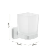 Portaspazzolini Gedy modello Tonga 6.4x9.7x10.5H - Bianco Matt