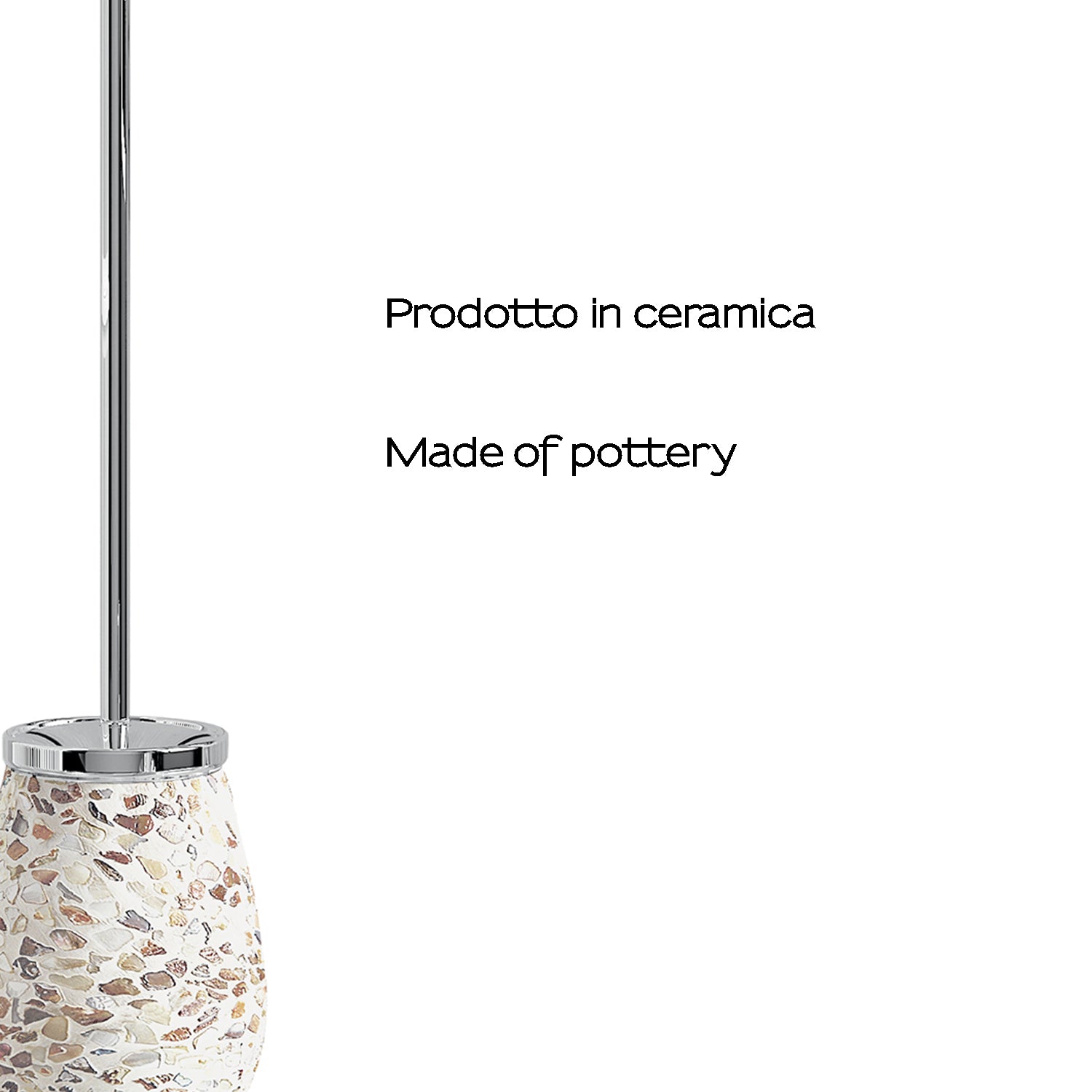 Scopino in ceramica e madreperla con ciuffo in setole Gedy serie Marina - Crema by CeramicStore | Lo specialista del tuo bagno