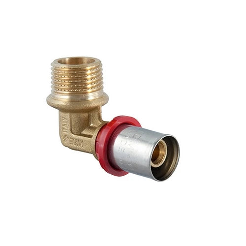 Raccordo curvo maschio a pressare per multistrato 2 x 63