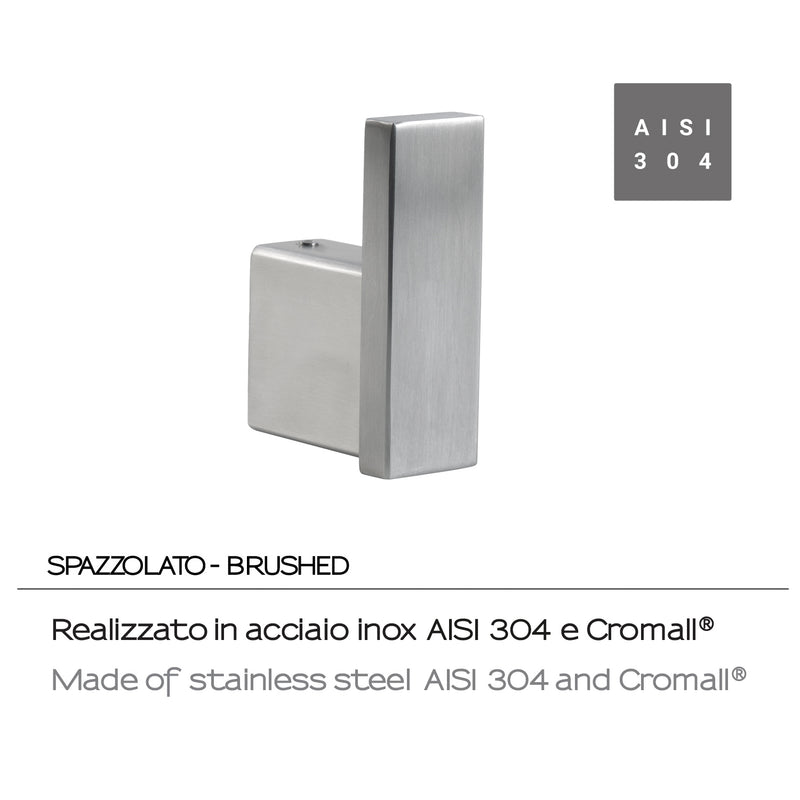 Appendiabiti in Acciaio Inox AISI 304 e Cromall Maui di Gedy - Spazzolato by CeramicStore | Lo specialista del tuo bagno