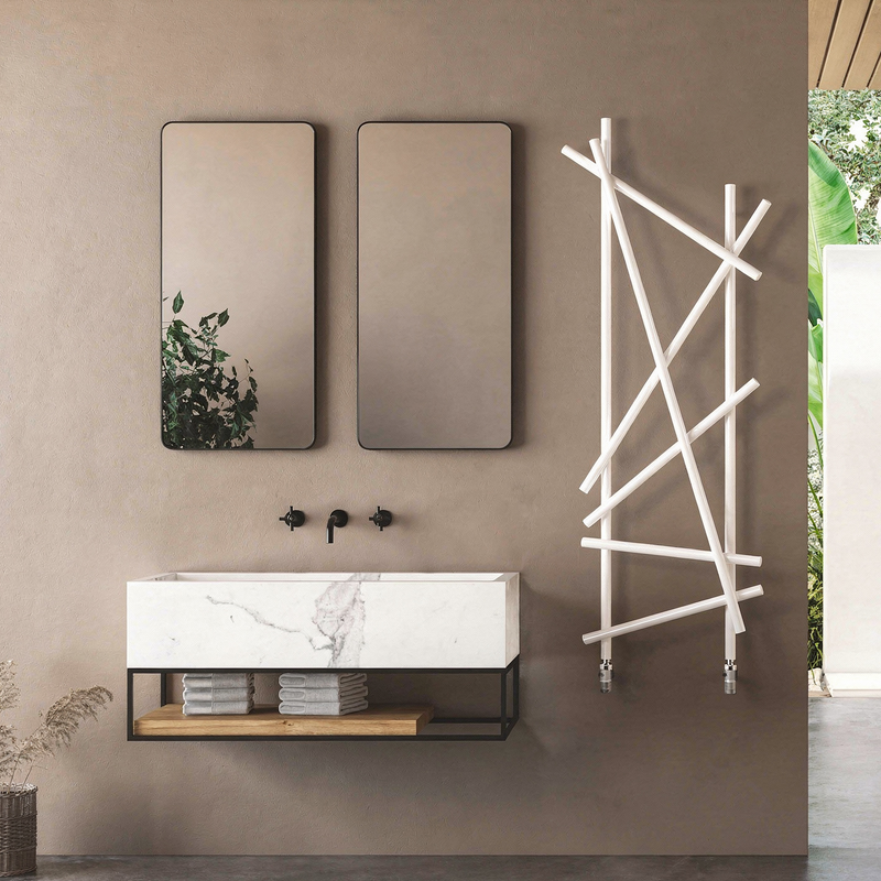 Termoarredo di design Random in acciaio Scirocco H - Bianco lucido