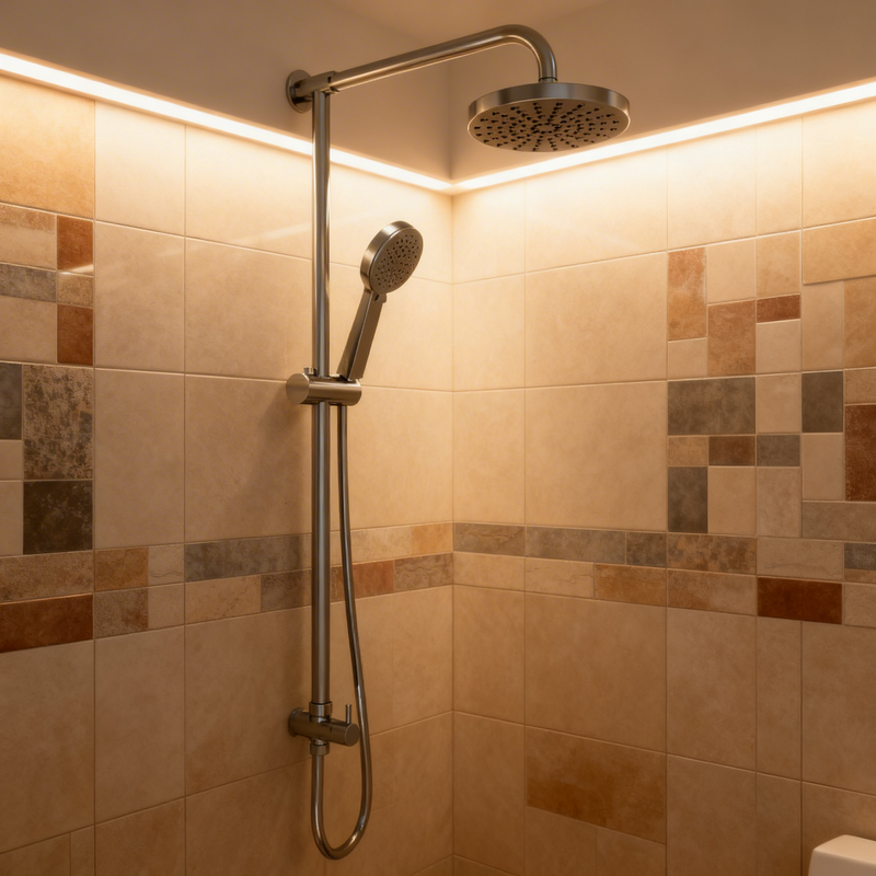 Colonna doccia Dama DocciaGo in acciaio inox cromo lucido con soffione e doccetta - Cromo