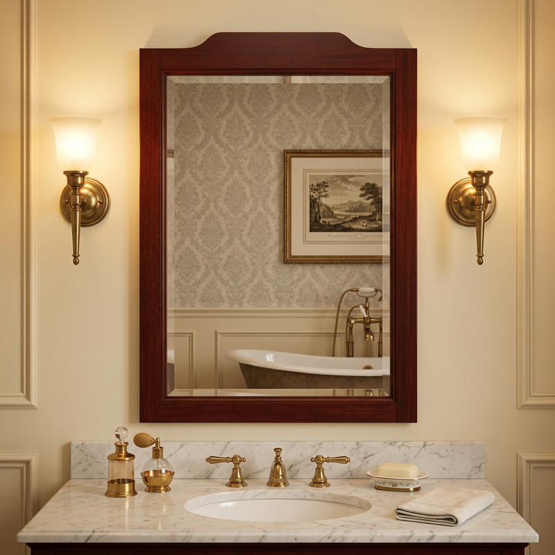 Specchio arte povera Monica per mobile bagno 75 cm - 85 cm in legno massello