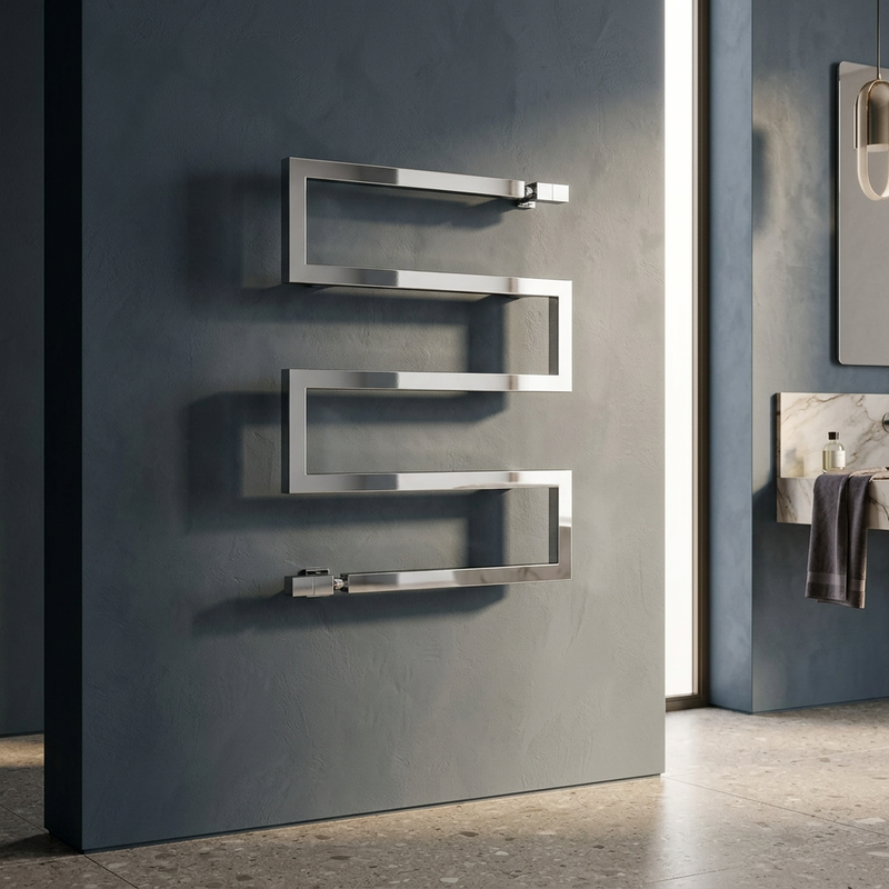 Termoarredo design Scirocco H Snake in acciaio - varie finiture