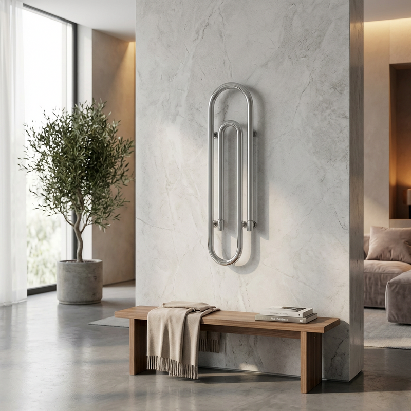 Termoarredo di design Graffe in acciaio cromato Scirocco H