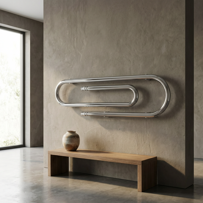 Termoarredo di design Graffe in acciaio cromato Scirocco H