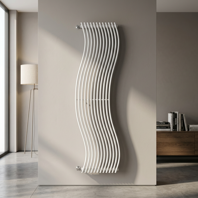 Termoarredo di design verticale Wave in acciaio Scirocco H - varie finiture
