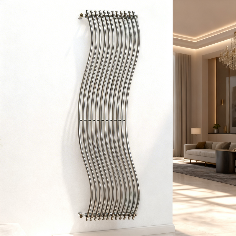 Termoarredo di design verticale Wave in acciaio Scirocco H - varie finiture