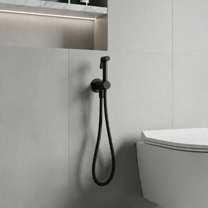 Idroscopino con miscelatore in ottone BathCore - Nero Opaco