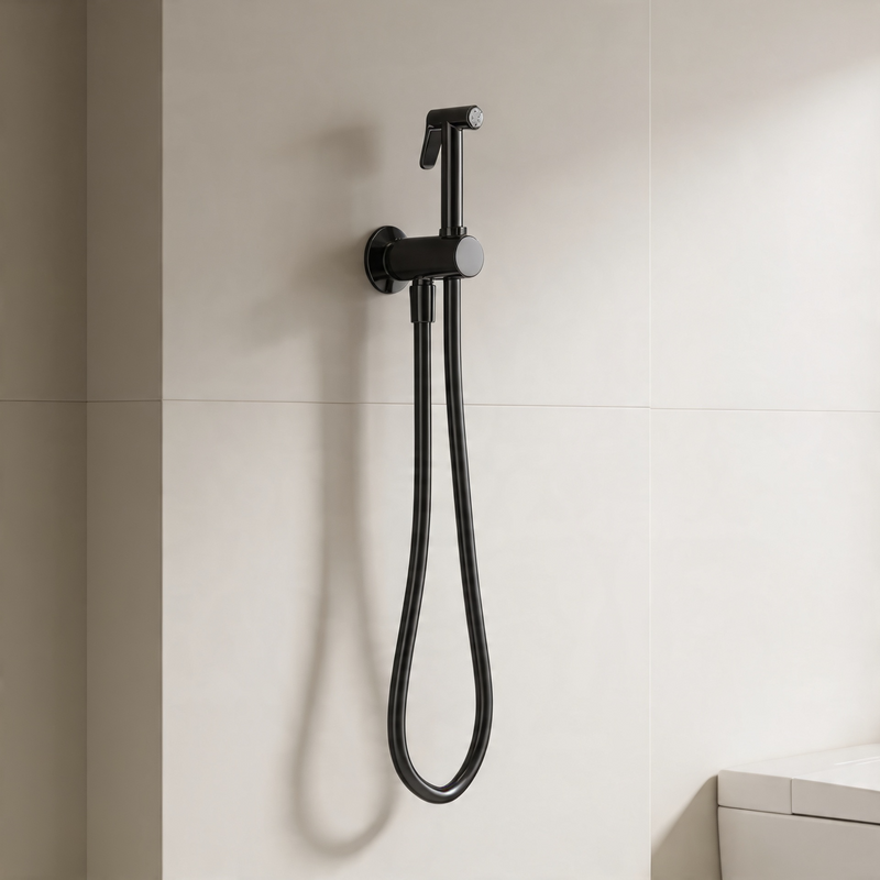 Idroscopino in ottone BathCore con comando diretto - Nero lucido