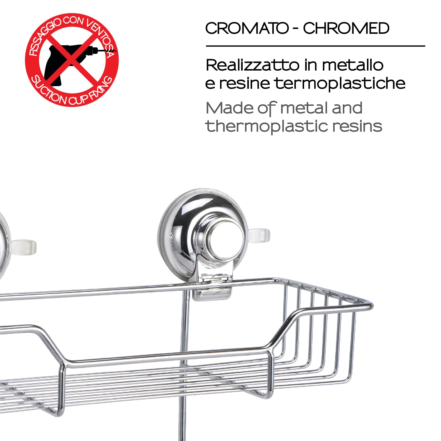 Portaoggetti doccia doppio in filo di Gedy serie Hot - Cromato by CeramicStore | Lo specialista del tuo bagno