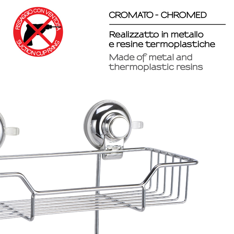 Portaoggetti doccia doppio in filo di Gedy serie Hot - Cromato by CeramicStore | Lo specialista del tuo bagno