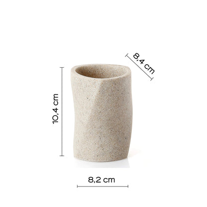 Portaspazzolini in resina e sabbia Gedy serie Libra - Beige