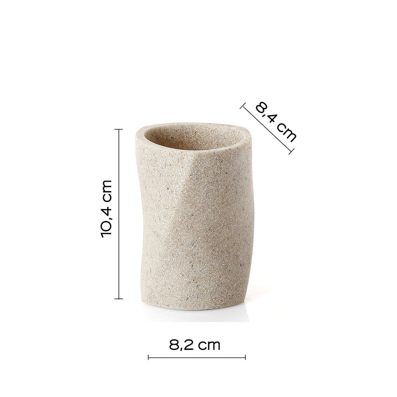 Portaspazzolini in resina e sabbia Gedy serie Libra - Beige