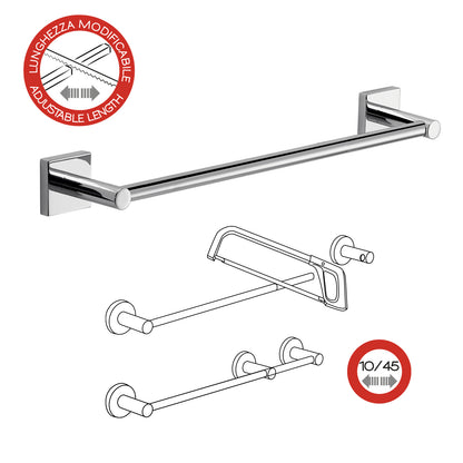 Portasalviette a muro 45 cm Fuji di Gedy - Cromato by CeramicStore | Lo specialista del tuo bagno