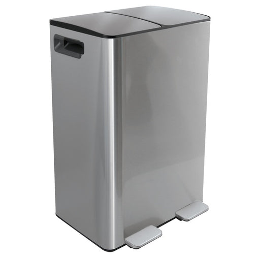Pattumiera a pedale modello Aliya 2x30 Lt. in acciaio inox spazzolato