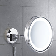 Specchio ingranditore Vincent 5X da muro con luce LED - Cromato by CeramicStore | Lo specialista del tuo bagno