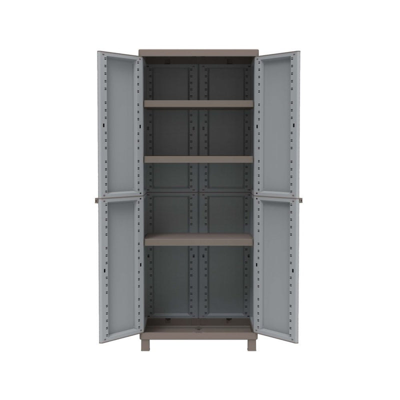 Armadio Terry doppia anta con 3 ripiani per esterno - Grigio/Tortora effetto rattan by CeramicStore | Lo specialista del tuo bagno