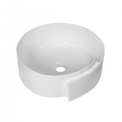 Lavabo da appoggio BathCore in ceramica bianca modello Flumen 45