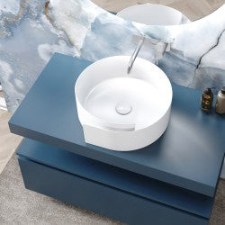 Lavabo da appoggio BathCore in ceramica bianca modello Flumen 45