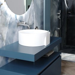 Lavabo da appoggio BathCore in ceramica bianca modello Flumen 45