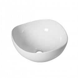 Lavabo da appoggio 38x38 in ceramica bianca BathCore modello LOTUS40