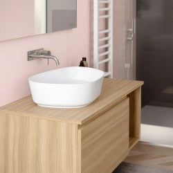 Lavabo da appoggio in Ceramica Bianca BathCore modello Nebula 55