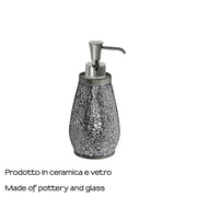 Dosasapone in ceramica e vetro con erogatore in plastica Gedy serie Myosotis - Argento