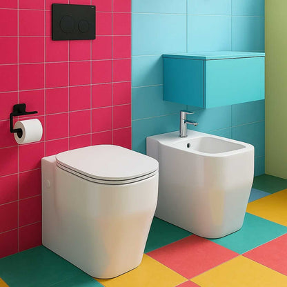 Sanitarios Filopared Cerámica Azzurra Esmalte WC + BIDÉ + ASIENTO