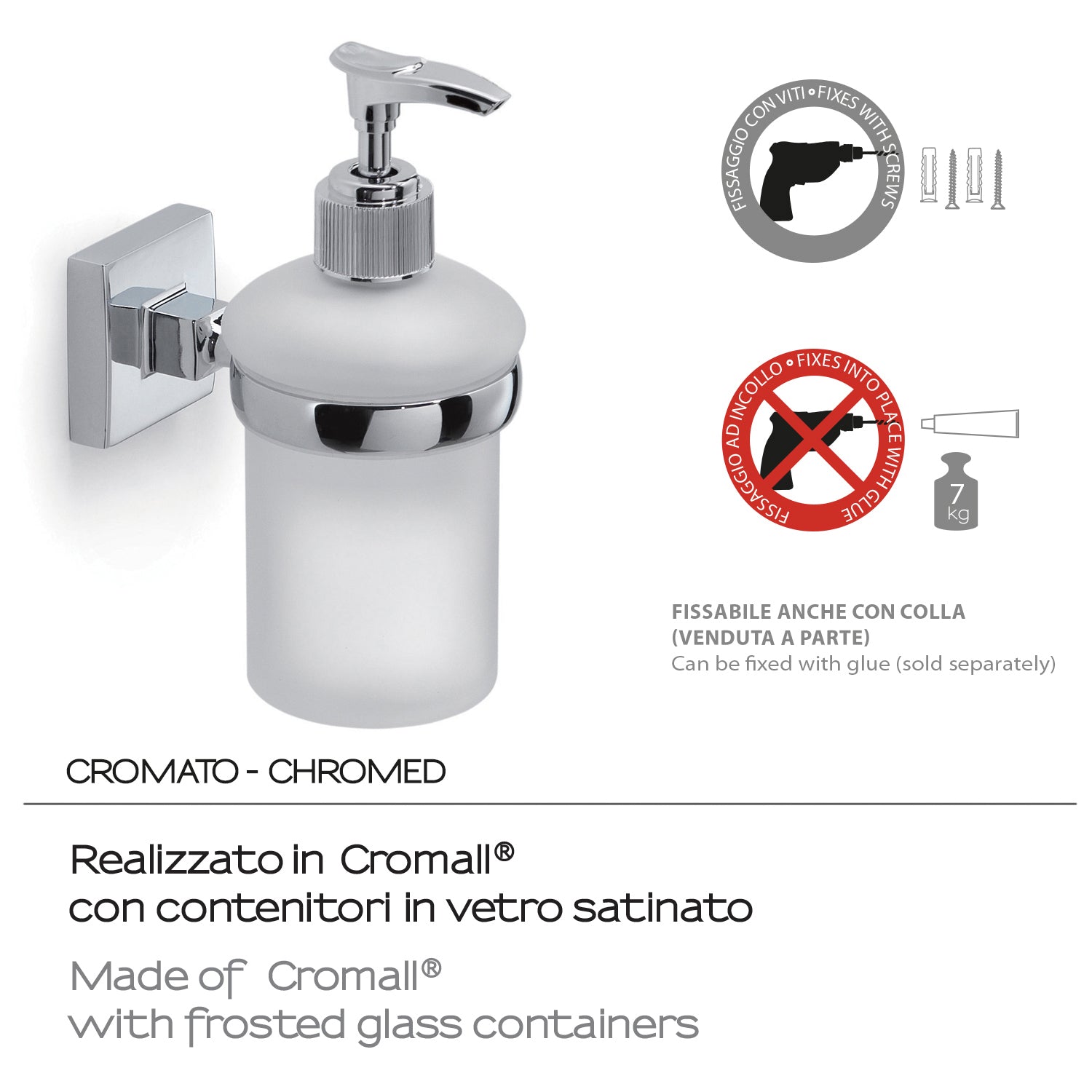 Dispenser sapone a muro di Gedy serie Olimpo - Cromato by CeramicStore | Lo specialista del tuo bagno