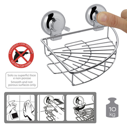 Portaoggetti angolare doccia in filo di Gedy serie Hot - Cromato by CeramicStore | Lo specialista del tuo bagno