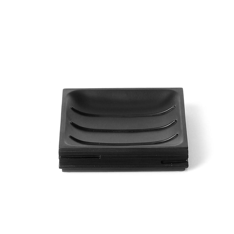 Portasapone da appoggio in resina di Gedy serie Quadrotto - Nero