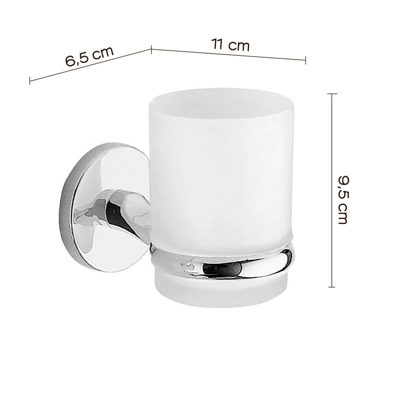 Portaspazzolini a muro Vermont Pro di Gedy - Cromato