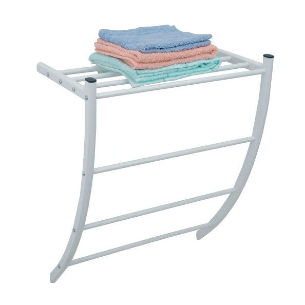 Portasciugamani e mensola da parete in Acciaio - Bianco by CeramicStore | Lo specialista del tuo bagno